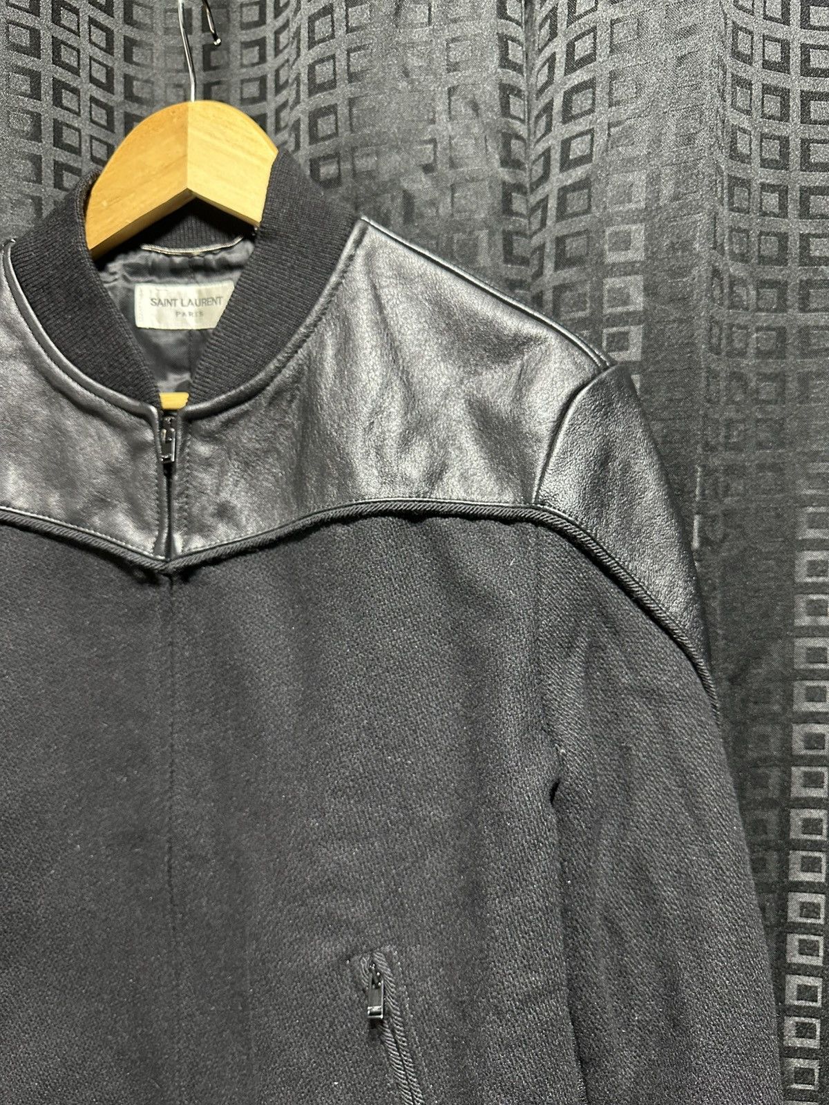 Saint Laurent Paris Saintlaurent paris leather/wool bomber jacket Size US M / EU 48-50 / 2 - 3 Thumbnail