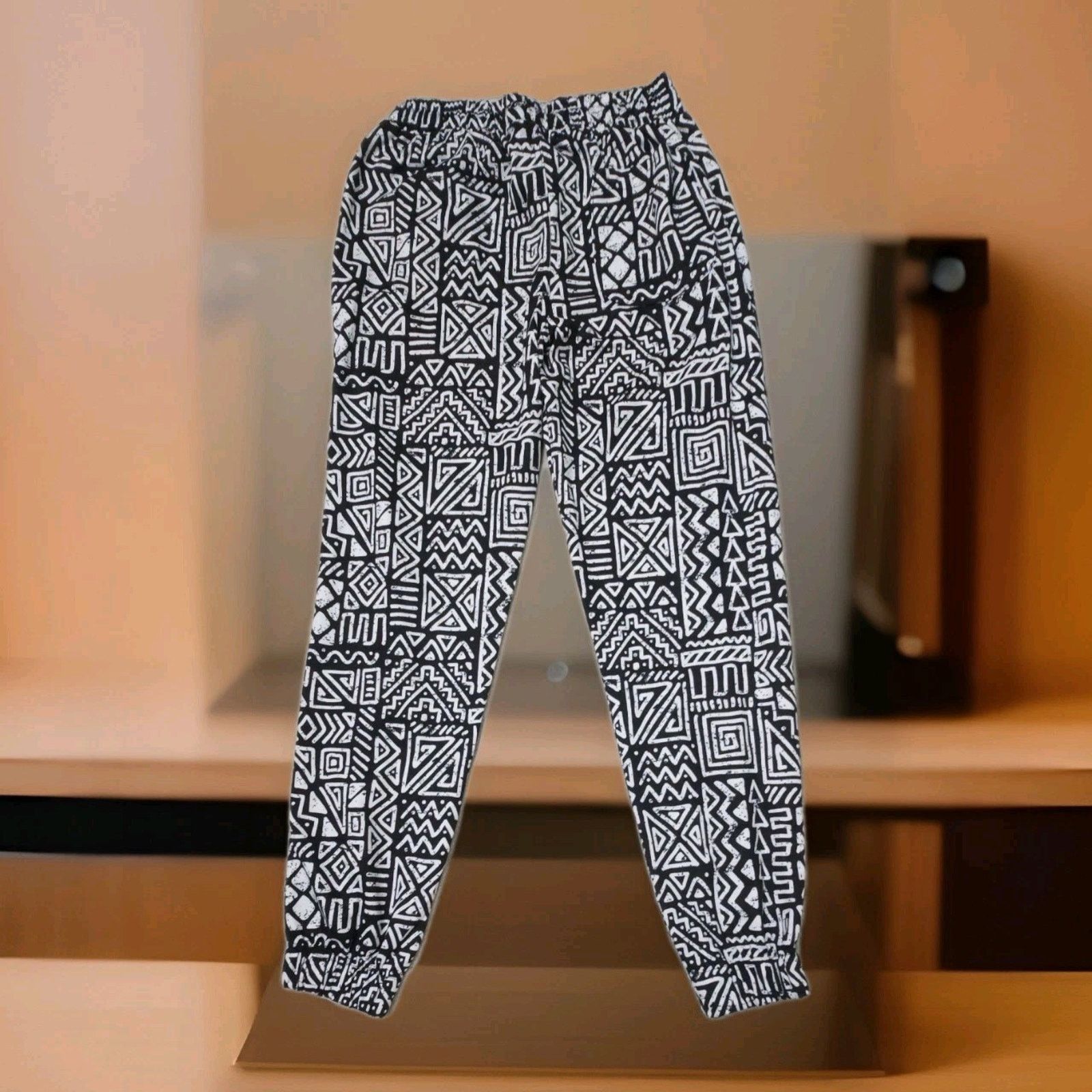 Other Fresh Print Bel Air Men's Geometric Jogger Black/white S Size US 27 - 2 Thumbnail