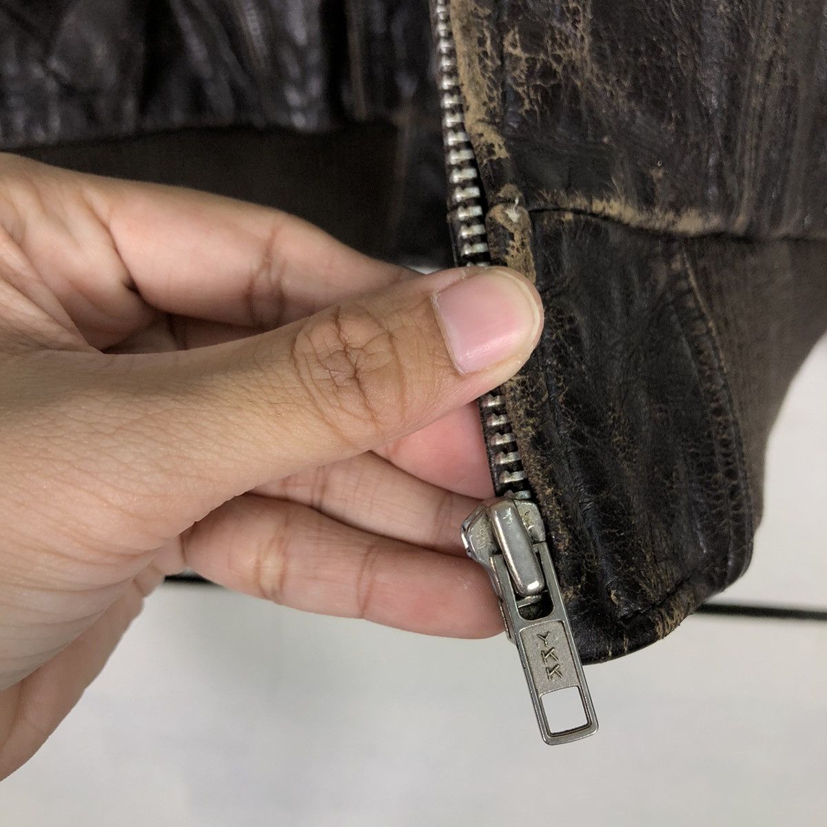 Japanese Brand 🔥Vtg Leather Jacket Three Man Japan Issey Miyake Japan Size US L / EU 52-54 / 3 - 14 Thumbnail