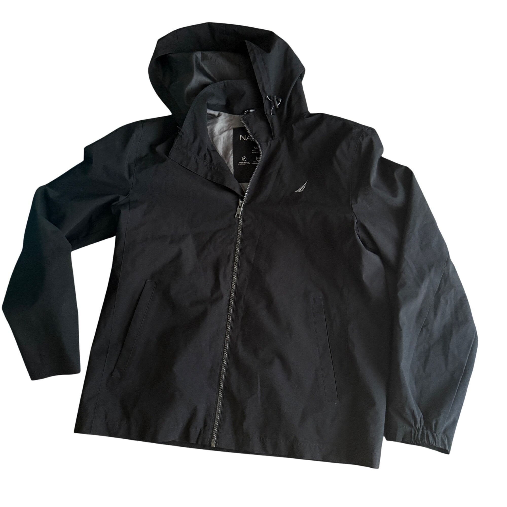 Nautica Nautica Mens Black Hooded Water-Resistant Jacket With Full-Z Size US M / EU 48-50 / 2 - 1 Thumbnail