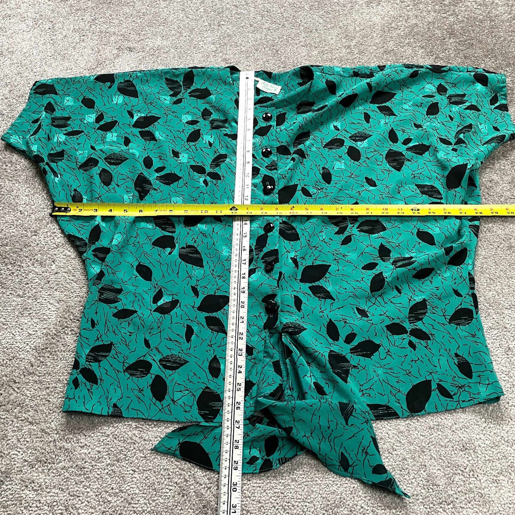 Vintage VINTAGE Lady Carol Petites Of New York Floral Print Top Womens 2X Tie and Button BlueGreen Blouse 2X Womens? Size XXL / US 16-18 / IT 52-54 - 5 Thumbnail