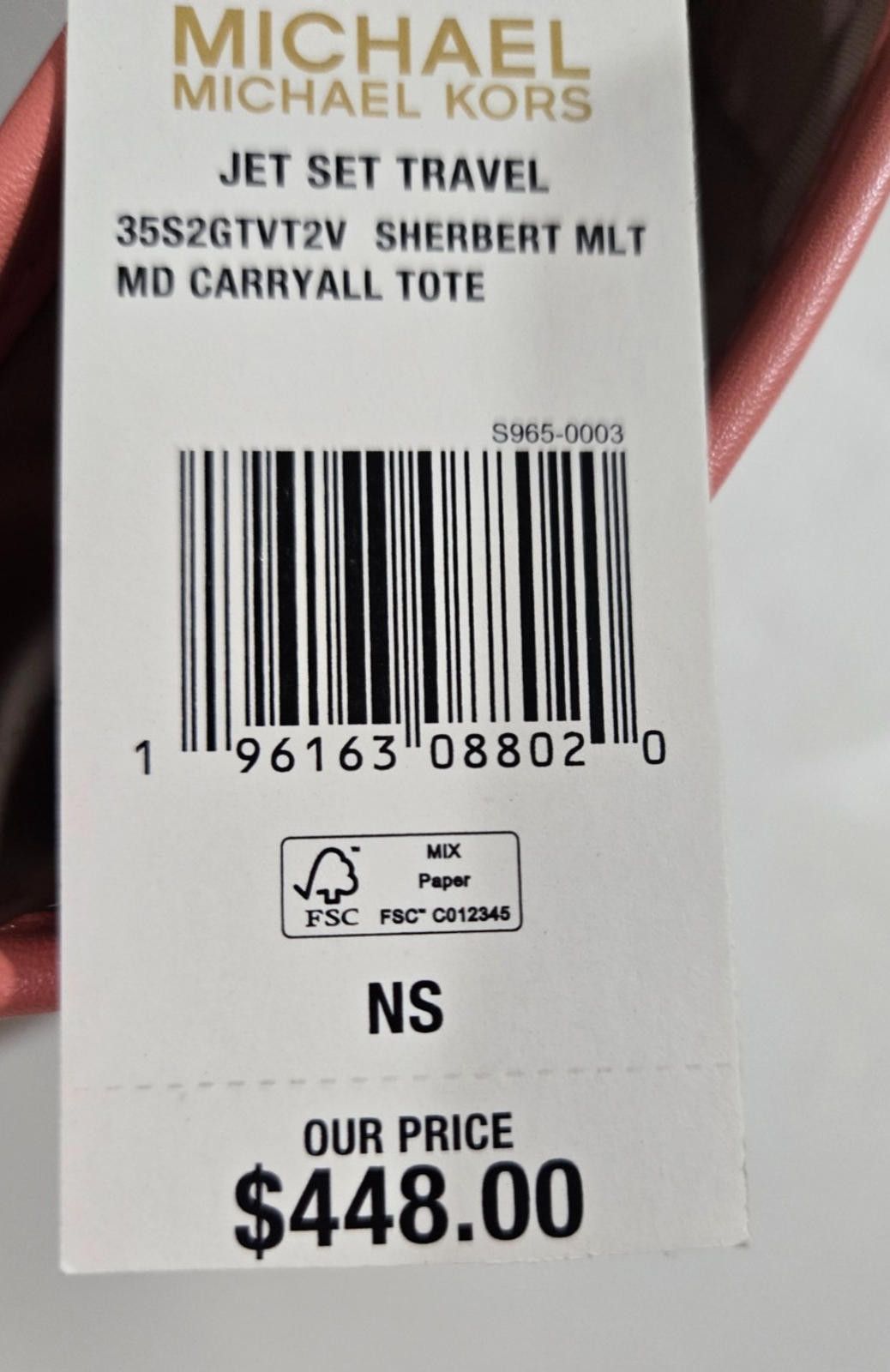 Michael Kors Michael Kors Jet Set Travel Carryall Tote Sherbert NWT Size ONE SIZE - 5 Thumbnail