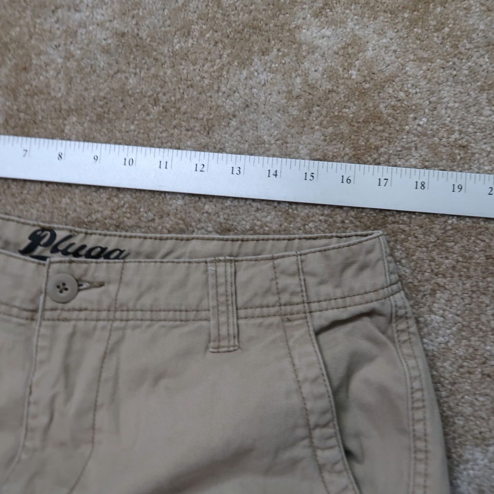 Vintage Plugg Cargo Shorts Men 34 Flat Front Pockets Beige Regular Waist Size 34 Summer Casual Mens Size US 34 / EU 50 - 4 Thumbnail
