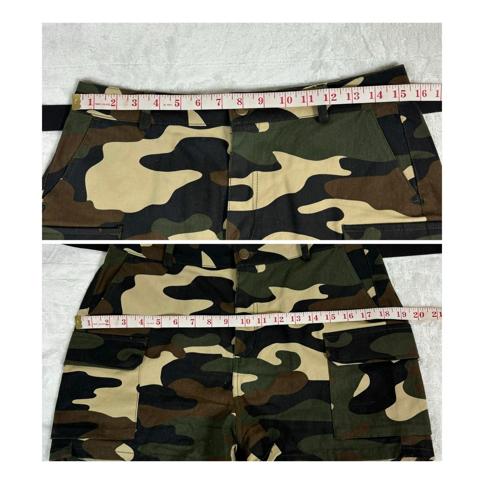 Unknown London Love Tree Camo Cargo High Waist Shorts Women’s Size Large L Size 32" / US 10 / IT 46 - 7 Thumbnail