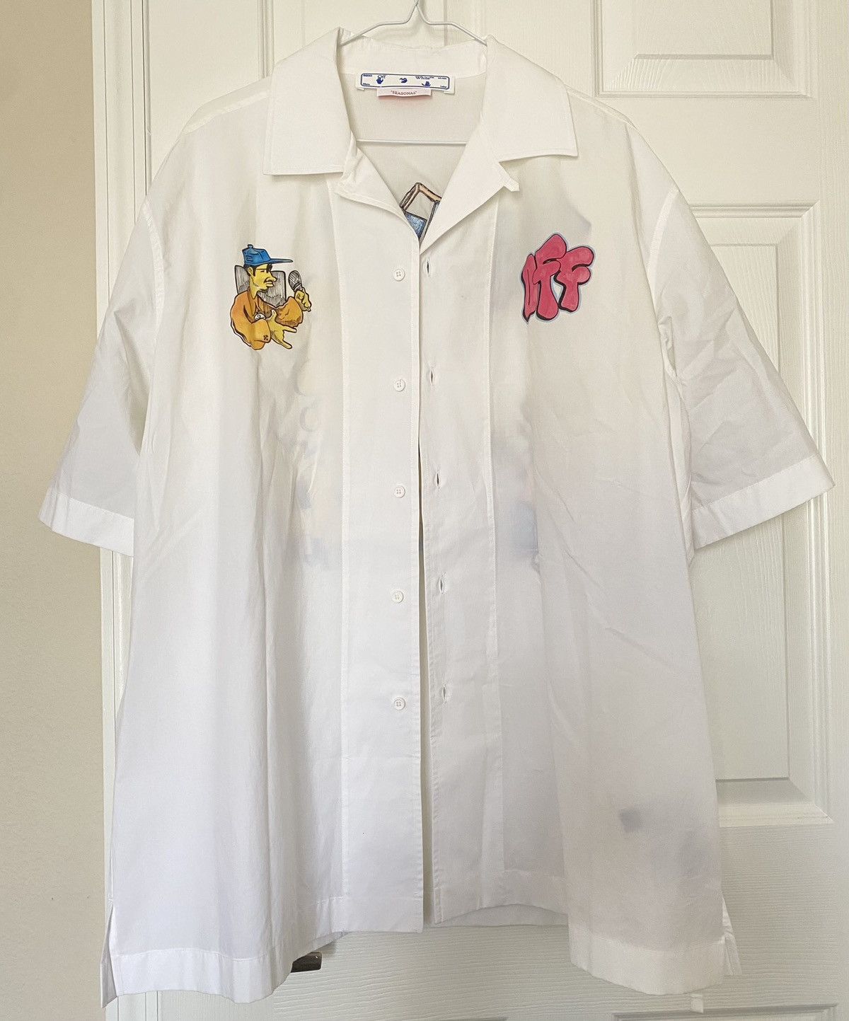 Off-White Off-White Graffiti Button Up Shirt Size XL Size US XL / EU 56 / 4 - 2 Thumbnail