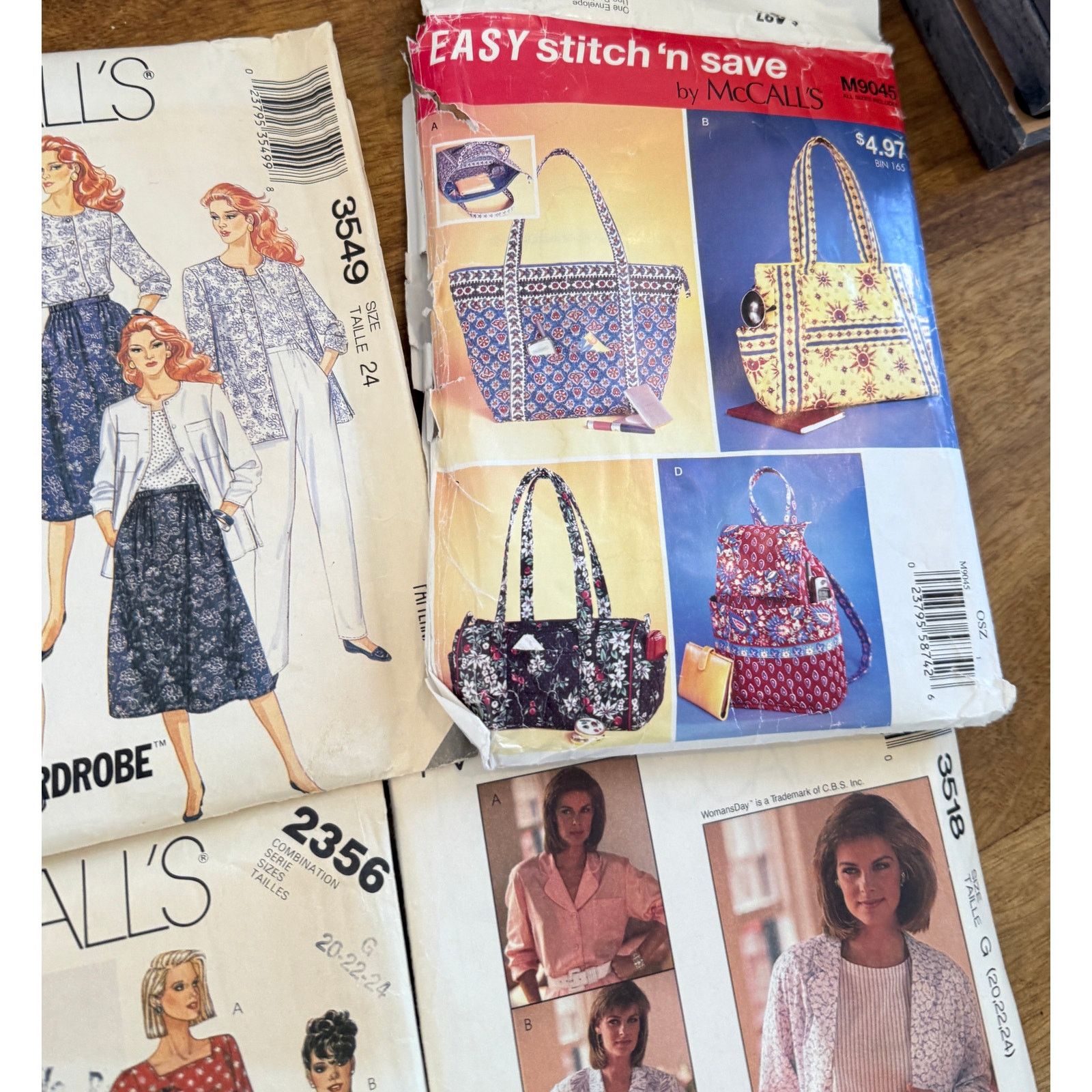 Other Vintage Lot of 9 80s Plus Size Sewing Patterns 20-24 Size ONE SIZE - 6 Thumbnail
