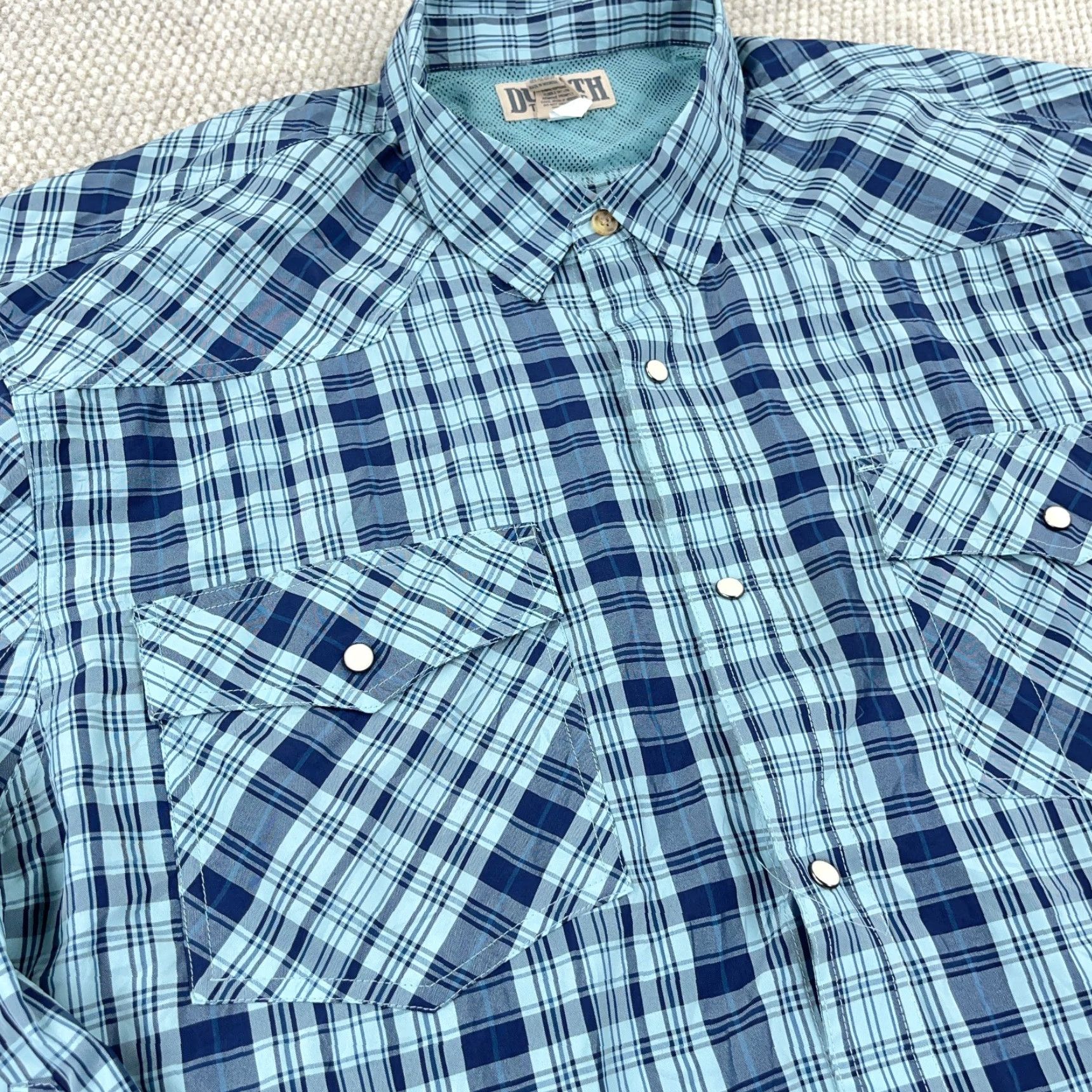 Vintage Duluth Trading Shirt Men 3XL Blue Plaid Button-Up Casual Travel Fall Winter Spring Summer All Seasons Moisture Wicking Lightweight Pockets Button-Down Size US XXL / EU 58 / 5 - 3 Thumbnail
