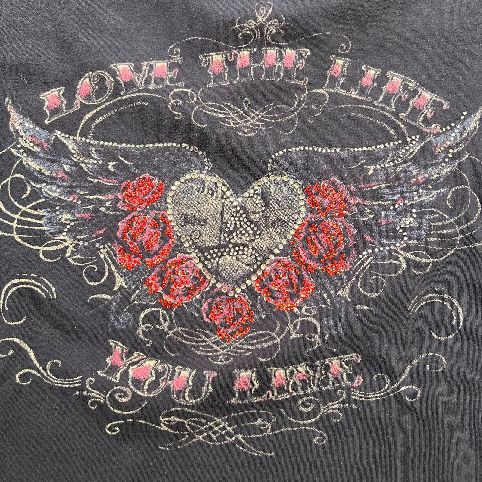 Vintage Vintage Jake's Rhinestone Love Long Sleeve Women Sz L Y2K Size US L / EU 52-54 / 3 - 9 Thumbnail