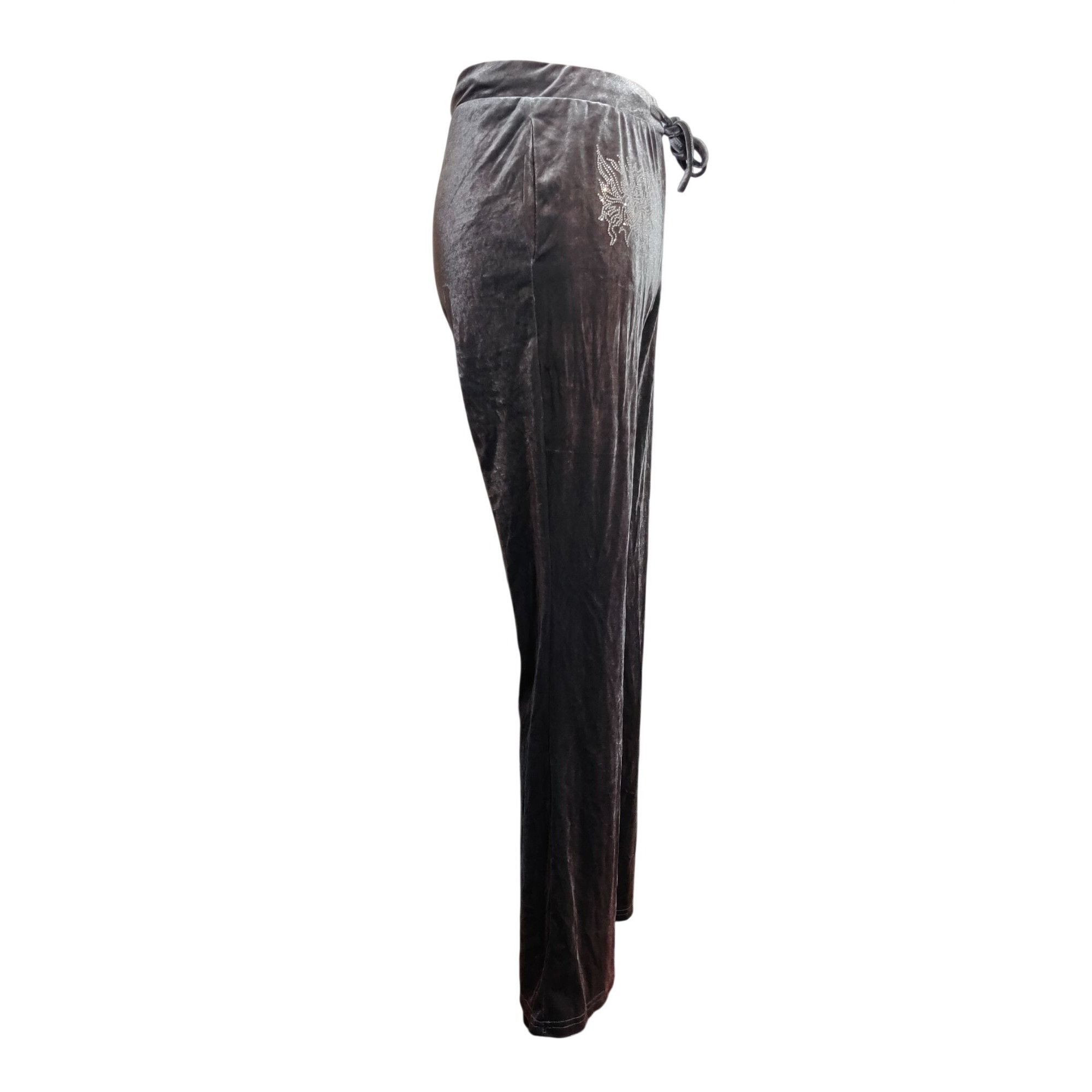 Shein Shein M 6 Womens Gray Velour Flare Pants Drawstring Stretch Size 28" / US 6 / IT 42 - 9 Thumbnail