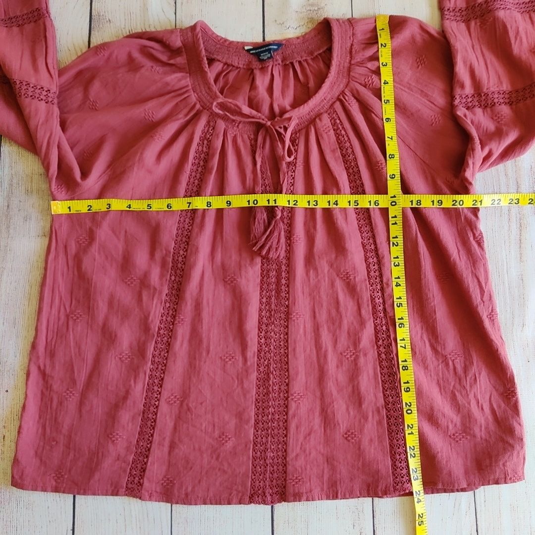 American Eagle Outfitters Lace inset boho top sz M Size M / US 6-8 / IT 42-44 - 7 Thumbnail