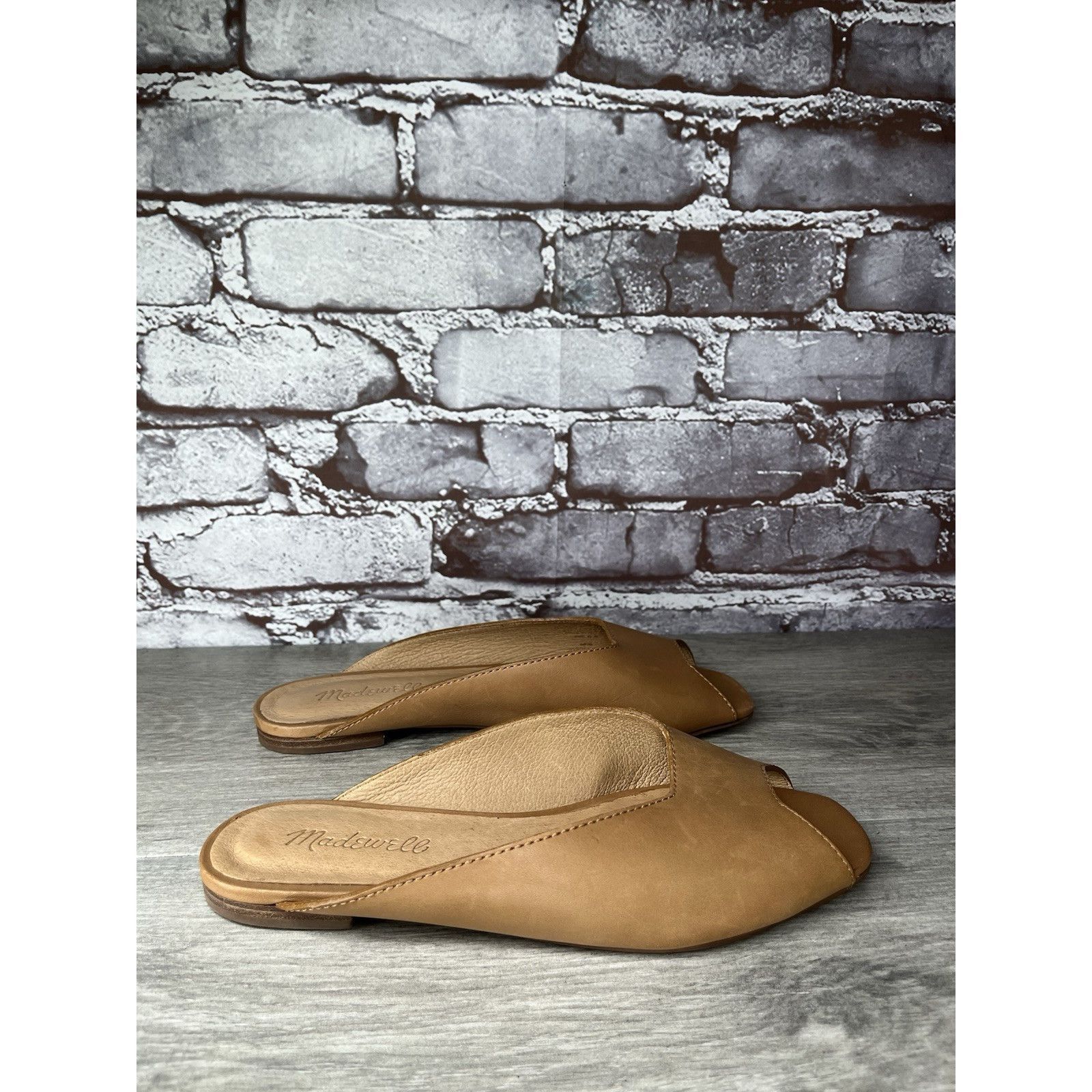 Madewell Madewell The Erica Peep-Toe Mule in English Saddle tan leath Size US 6.5 / IT 36.5 - 14 Thumbnail