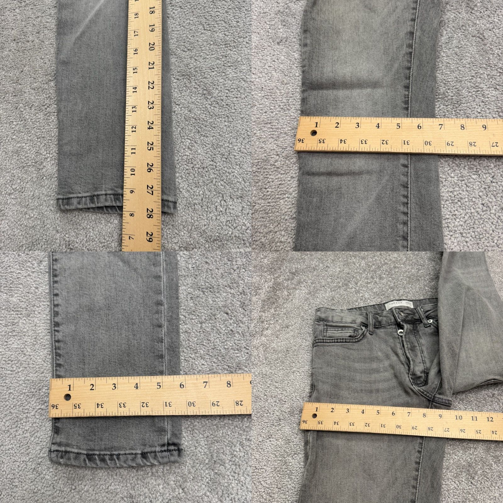 Topman Topman Jeans Mens Slim Fit Button Fly Denim 28x30 Gray Cotton Stretch Casual Size US 28 / EU 44 - 9 Thumbnail