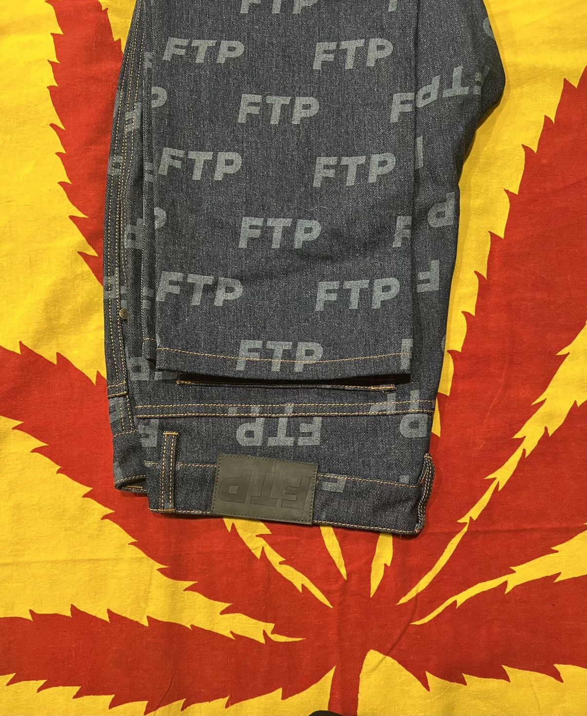 Fuck The Population FTP All Over Logo Denim Jeans Indigo - Fuck the Population Size US 36 / EU 52 - 4 Thumbnail