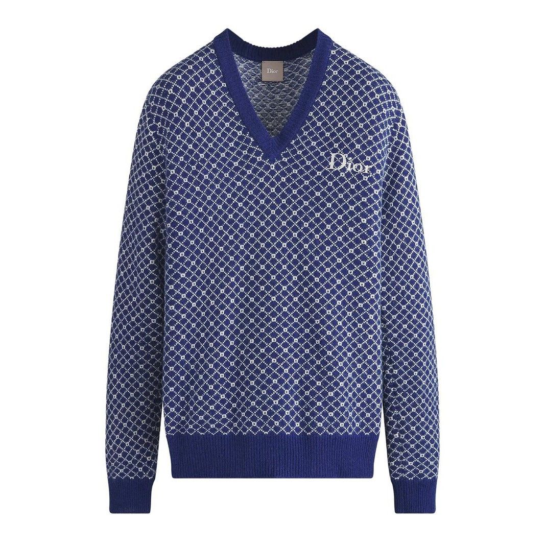 Dior DIOR $1450 Blue Wool Sweater New & Authentic (Men's size:L;) Size US L / EU 52-54 / 3 - 1 Preview
