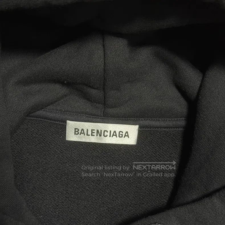 Balenciaga Balenciaga Solid Logo Printed Hoodie, Regular Fit, Black Size US XS / EU 42 / 0 - 3 Thumbnail