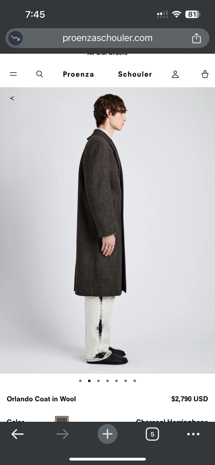 Other Proenza Schouler Men’s Wool Coat Size US S / EU 44-46 / 1 - 8 Thumbnail