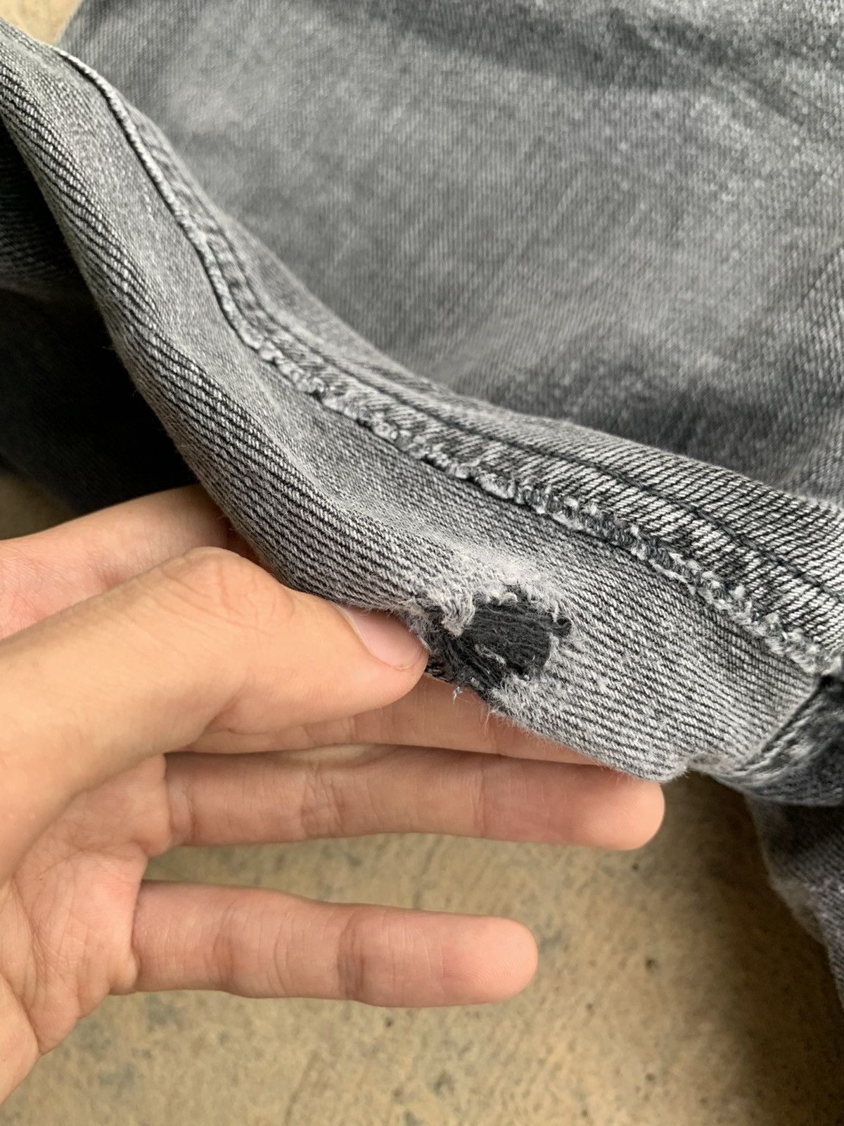 Lee Rare💥Lee 101 Black Selvedge Faded Distressed Denim Size US 30 / EU 46 - 19 Thumbnail