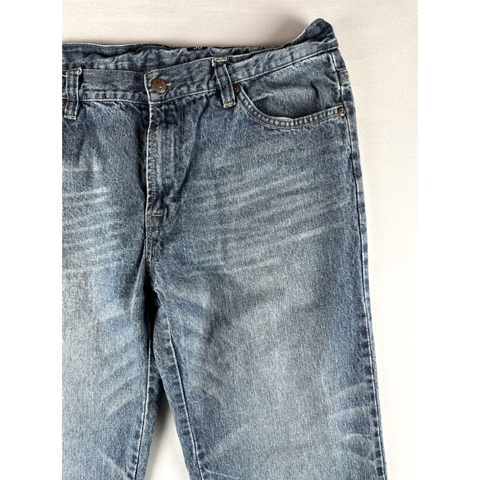 Denime VINTAGE Marc Ecko Jeans Bootcut 36 Denim Men Regular Inseam 33 Blue Fleur De Lis Back Pocket Clamp Stitching Back Pocket Embellished Size 36 Size US 36 / EU 52 - 5 Thumbnail