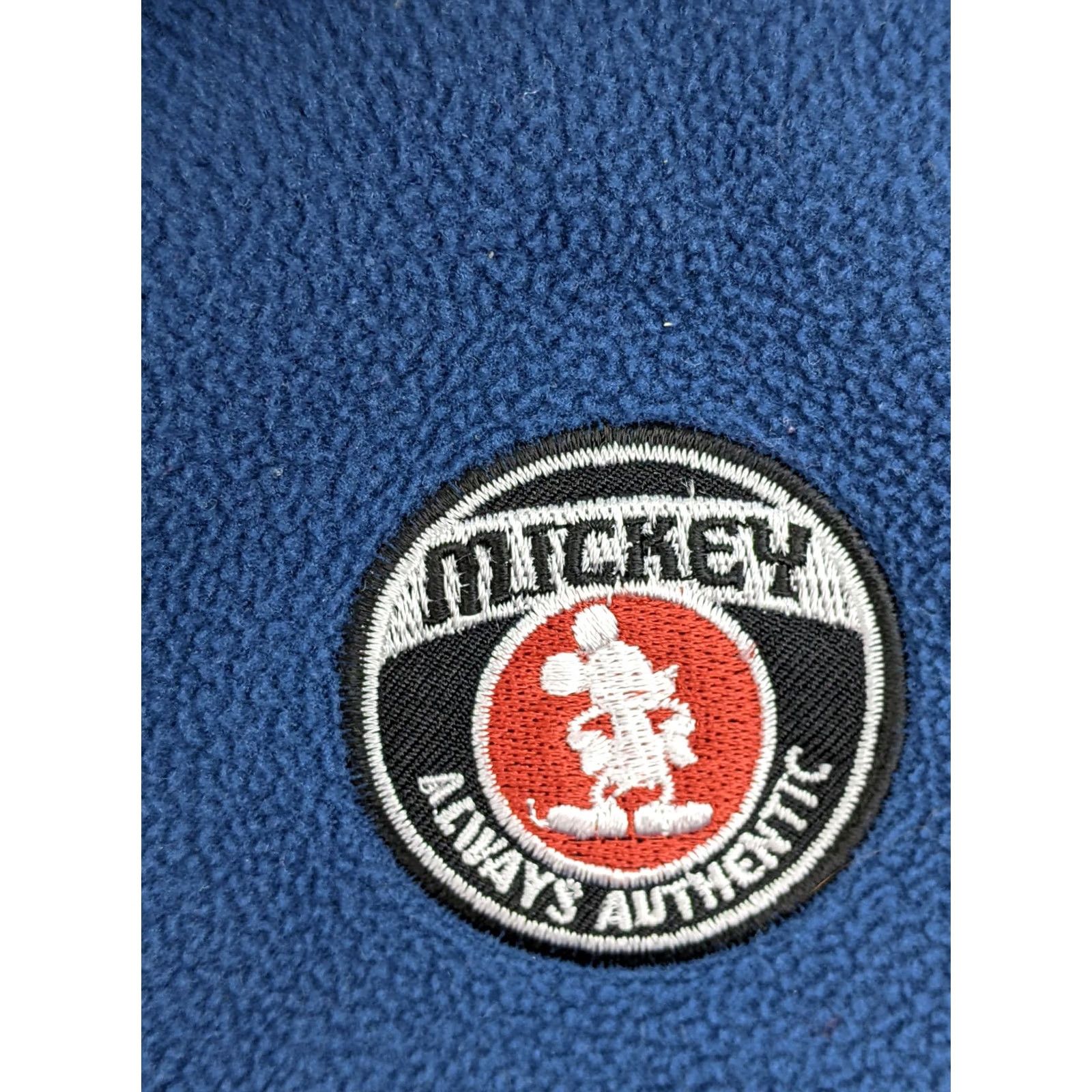 Vintage Disneyland Resort Womens XL Blue Mickey Patch Fleece Jacket Full Zip Mock Neck Size XL / US 12-14 / IT 48-50 - 3 Thumbnail