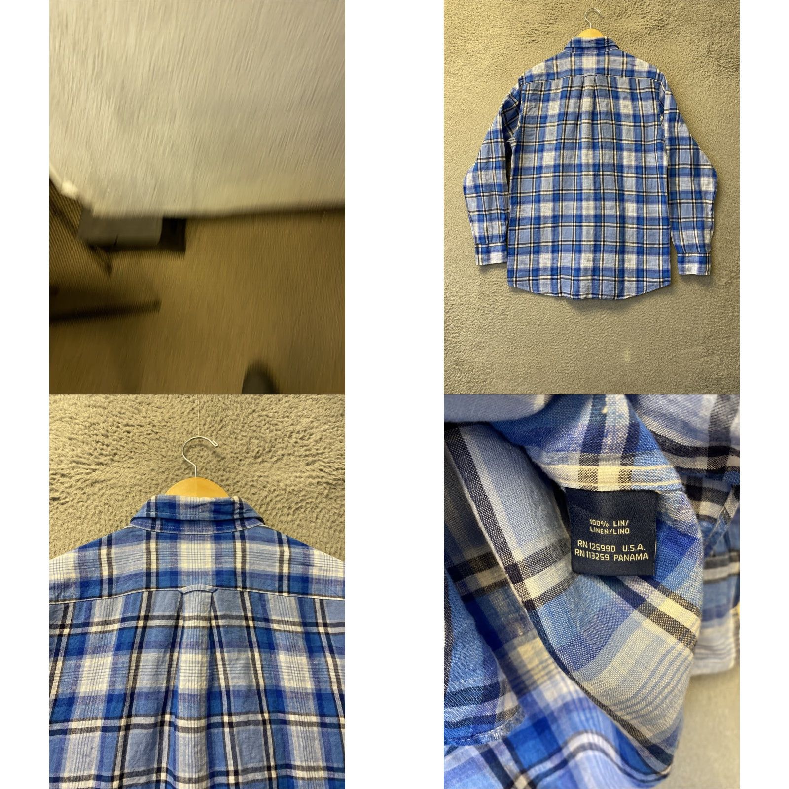 Faconnable Façonnable 100% Linen Button-Up Shirt Men's M Classic Blue Long Sleeve Casual Business Designer Size US M / EU 48-50 / 2 - 8 Thumbnail