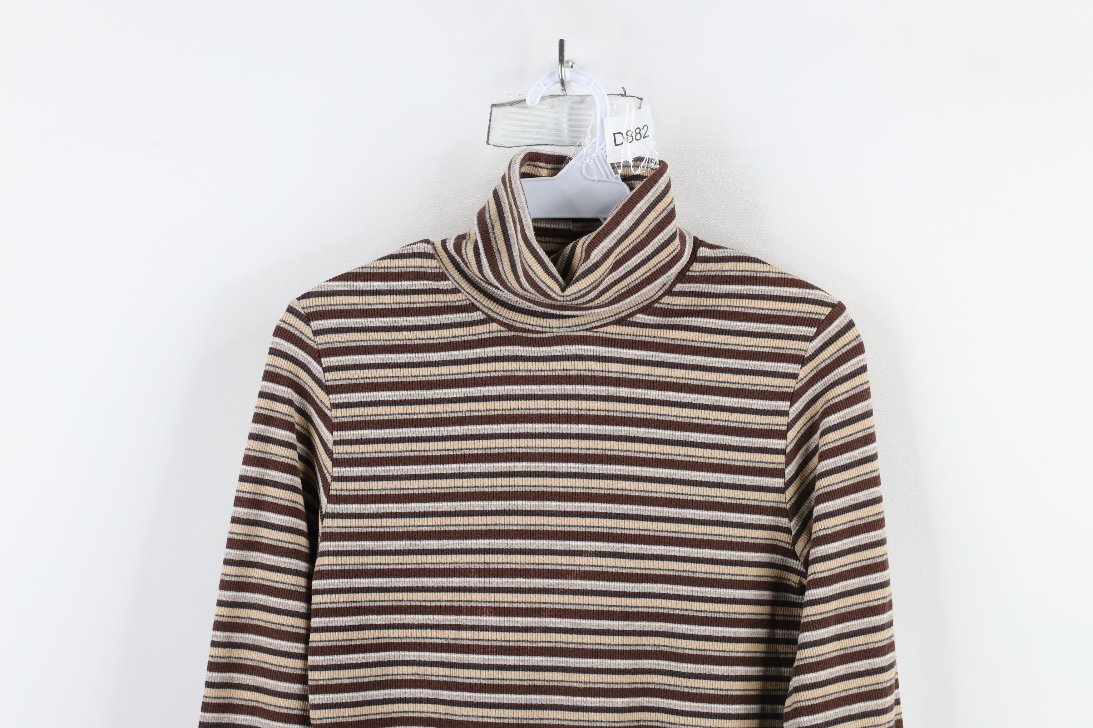 Vintage Vintage 90s Streetwear Ribbed Stretch Turtleneck T-Shirt Size M / US 6-8 / IT 42-44 - 2 Thumbnail