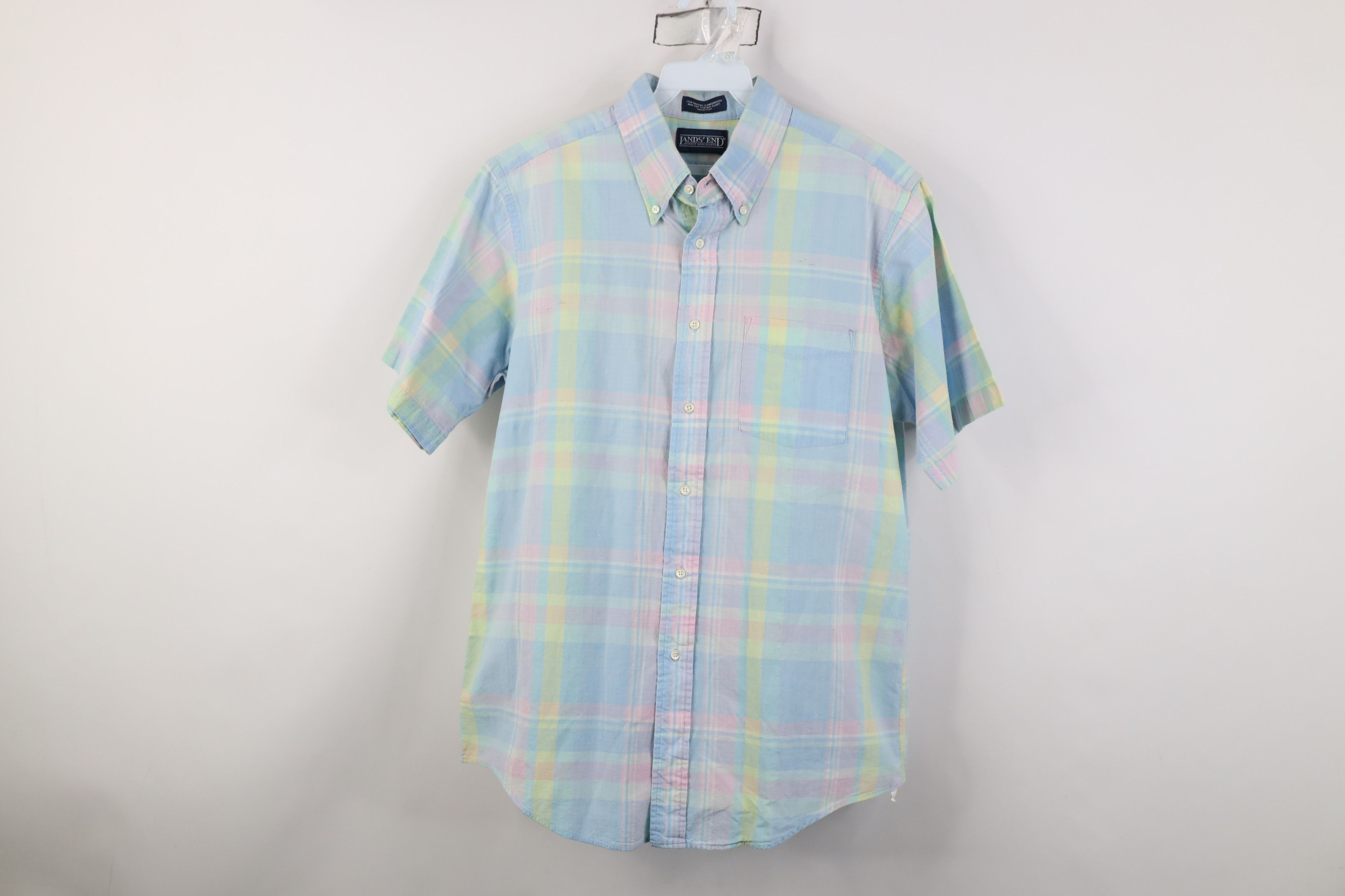 Lands' End Vintage 90s Lands End Madras Plaid Button Down Shirt USA Size US L / EU 52-54 / 3 - 1 Thumbnail