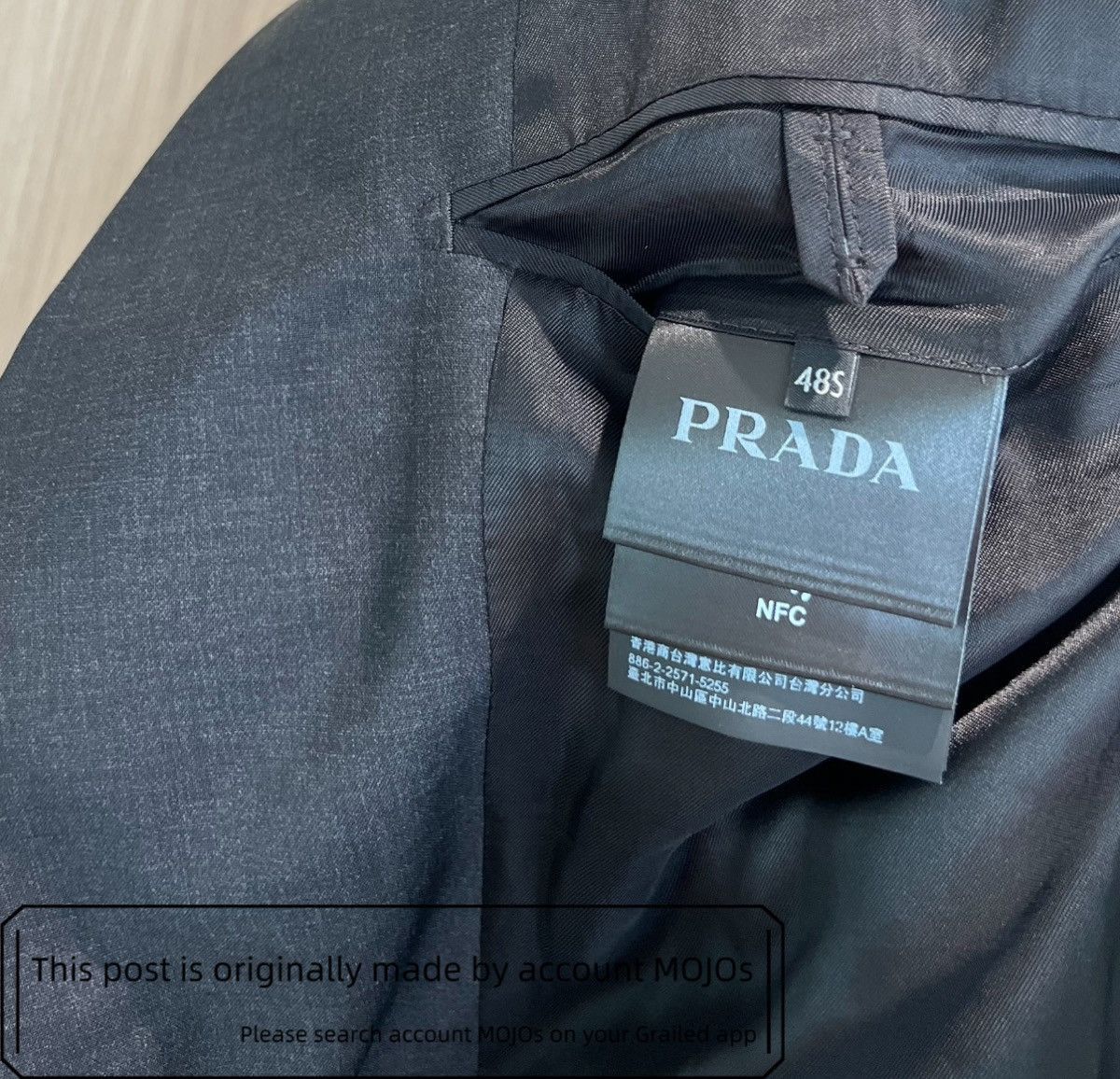 Prada Sz 48 Prada Dark Gray Triangle Logo Patch Blazer mojos1327 Size US M / EU 48-50 / 2 - 6 Thumbnail