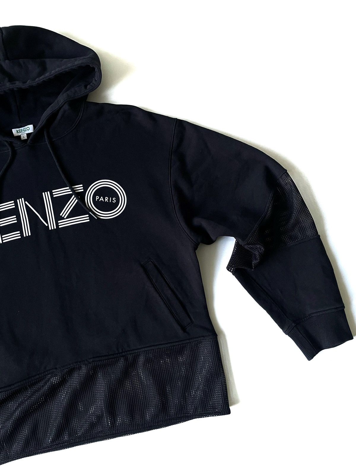 Kenzo Kenzo Women Black Hoodie Big Logo Made In Portugal Size L Size L / US 10 / IT 46 - 3 Thumbnail