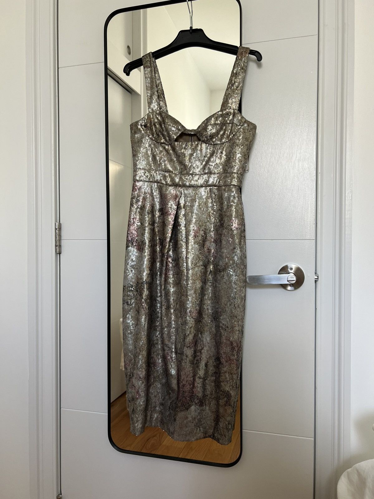 gold bridal dress Cathy Flower Sequins Midi Dress main image 0