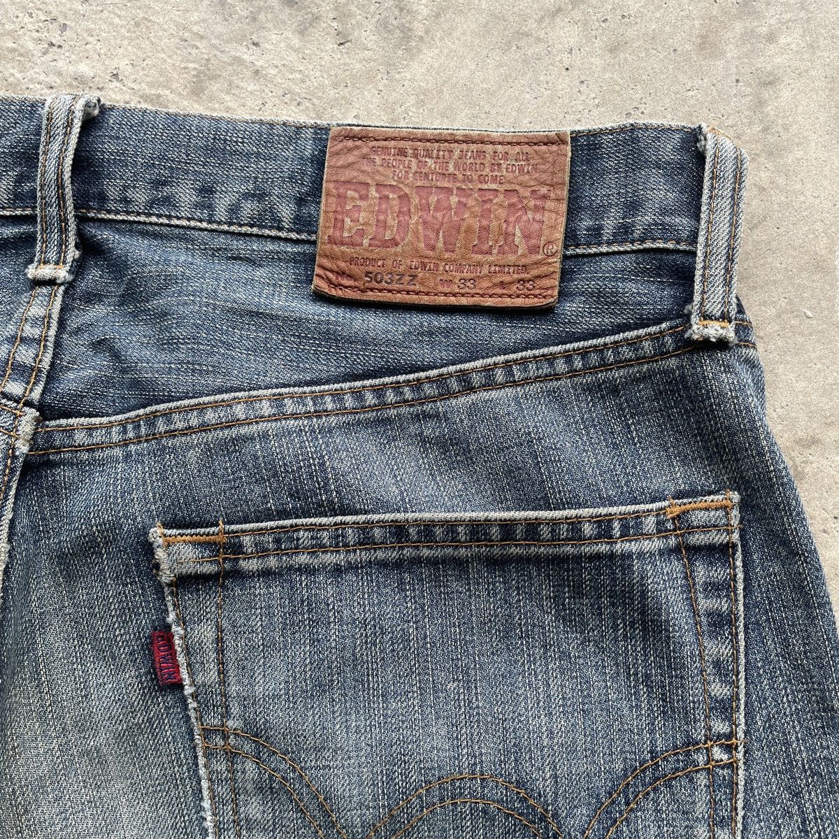 Edwin × Japanese Brand × Jean Vintage Edwin 503 Regular Distressed Jeans Faded Denim Pants Size US 33 - 8 Thumbnail