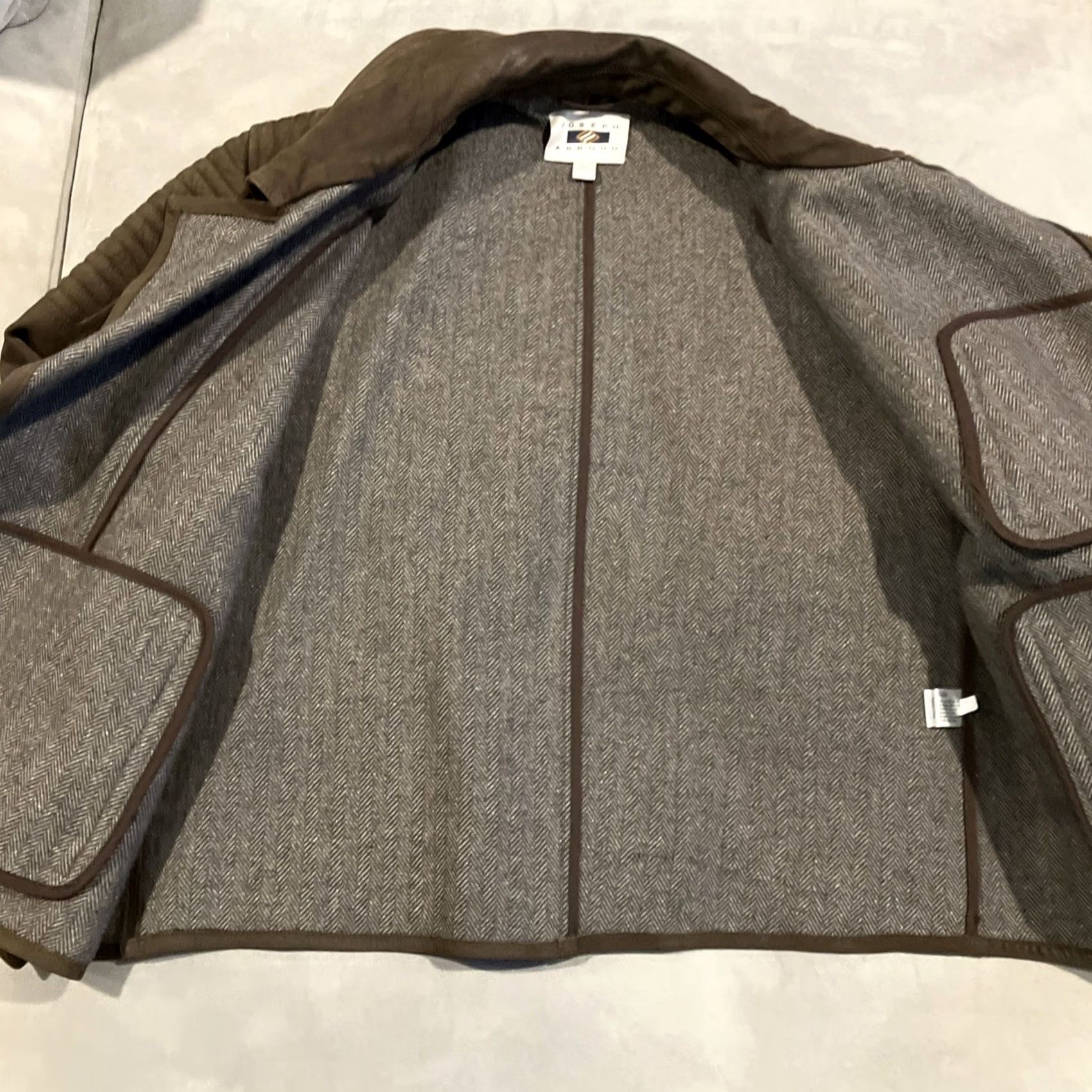Joseph Abboud Joseph Abboud - Dark Brown Suede - Wool Lined - Motorcycle Jacket - Men's XL Jacket Size US XL / EU 56 / 4 - 4 Thumbnail