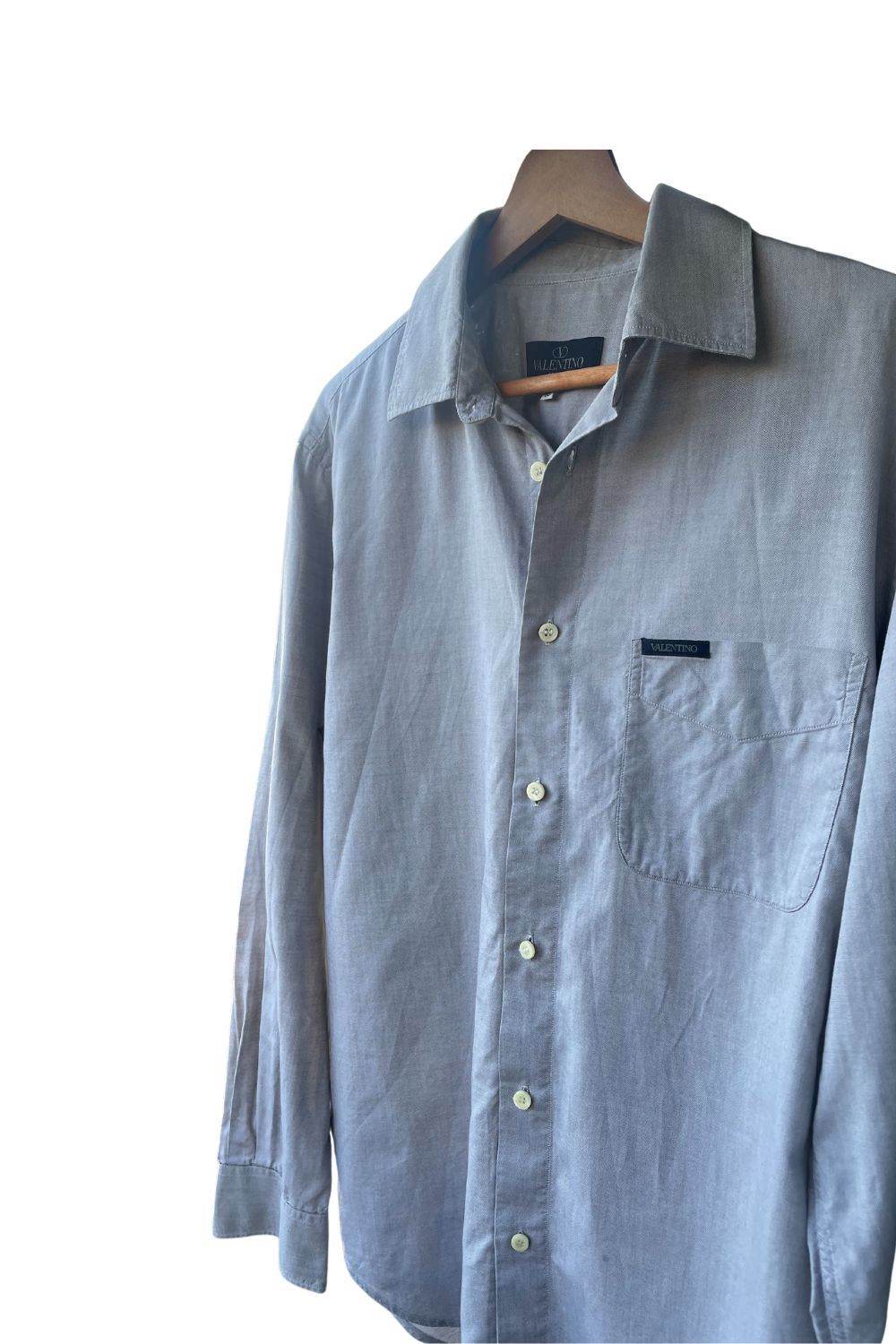 Valentino × Vintage Valentino Vintage Button-up Shirt Light Grey Size L Size US L / EU 52-54 / 3 - 5 Thumbnail