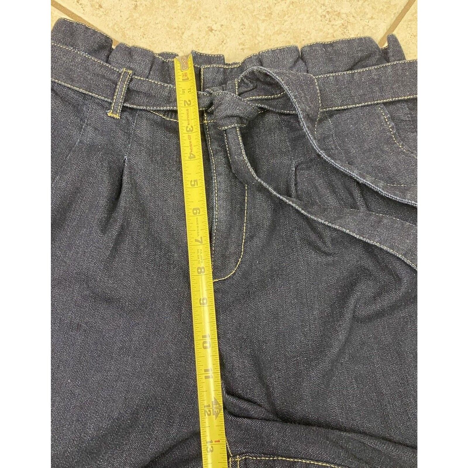 Alice + Olivia Alice + Olivia Denim Jeans Paper Bag Size 6 Tie Belt Wide Size 28" / US 6 / IT 42 - 8 Thumbnail