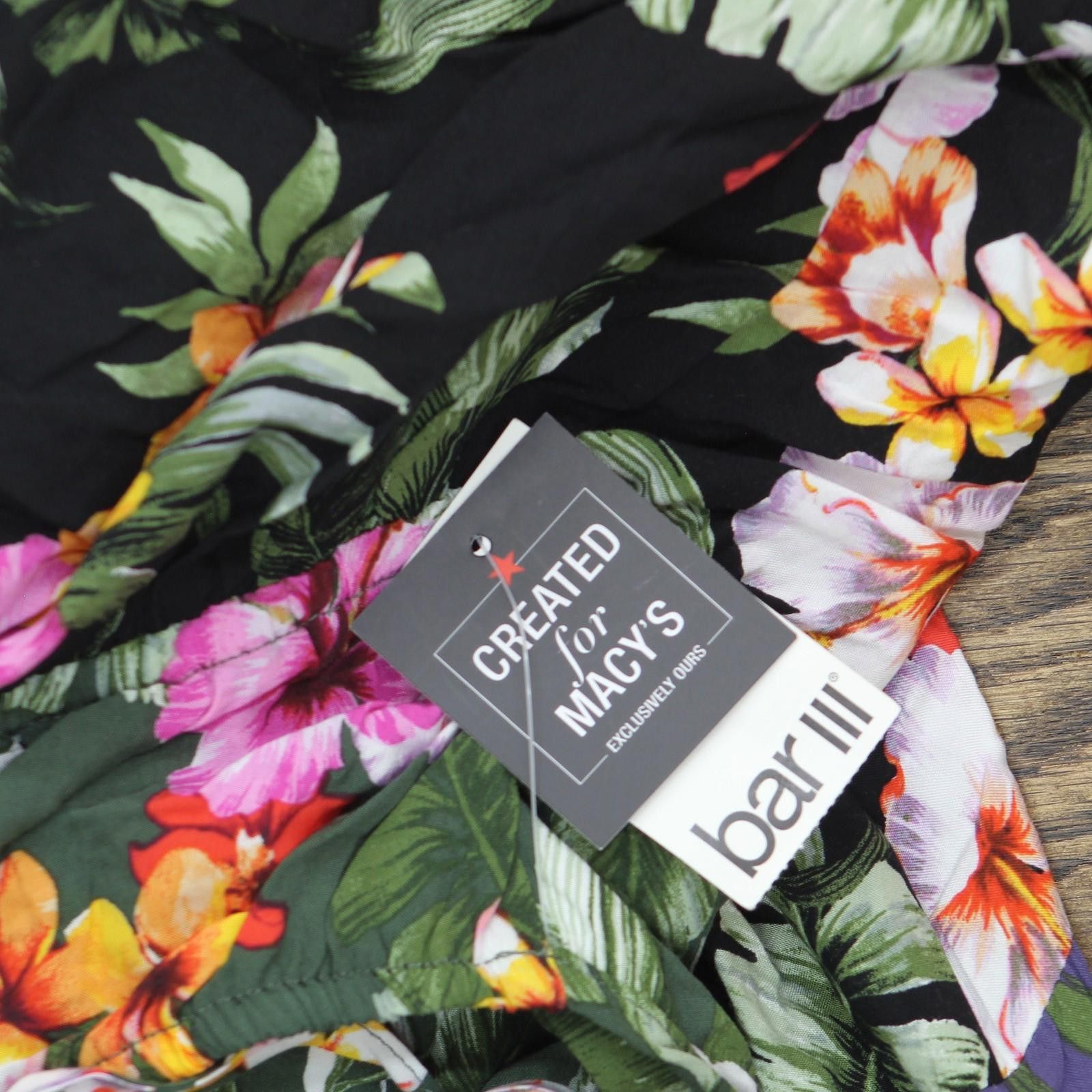 Bar III Nwt Bar Iii Tiered Cover Up Dress Mbth25834 Black Multi Xs Size ONE SIZE - 3 Thumbnail