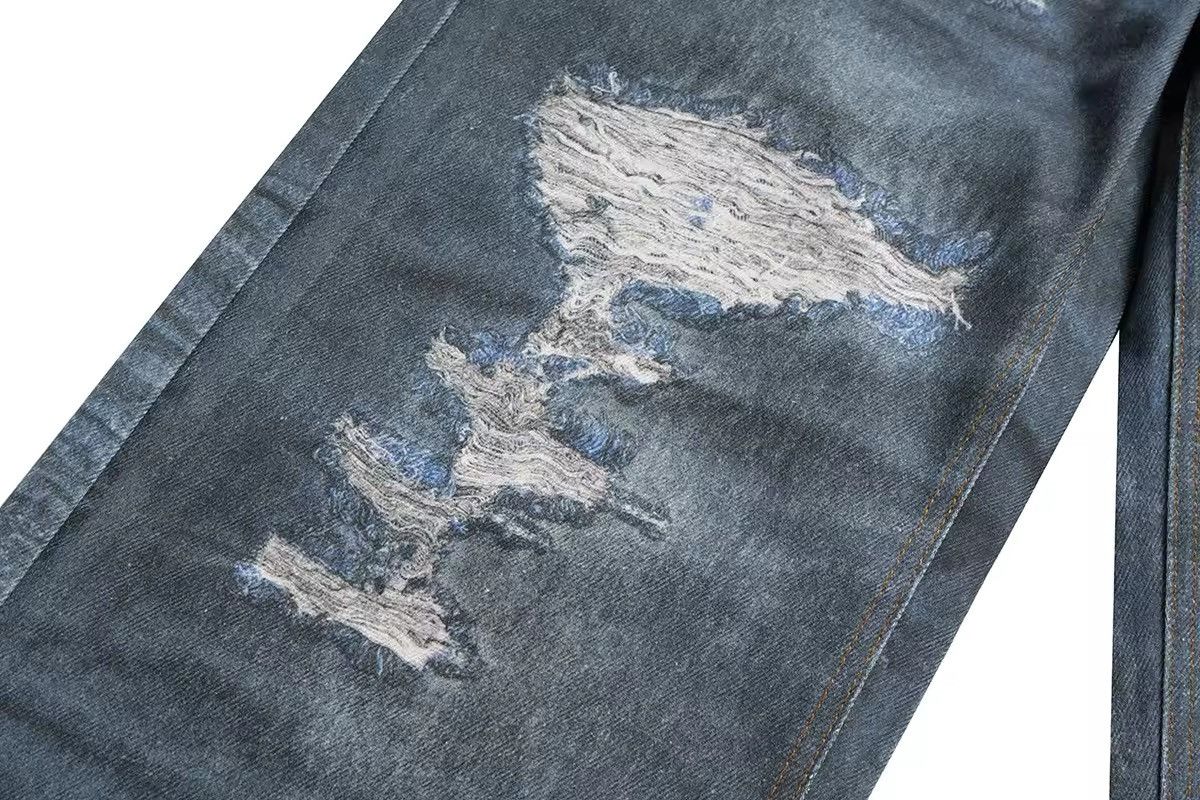 Jean Distressed Dirty Blue Ripped Jeans Size US 36 / EU 52 - 5 Thumbnail