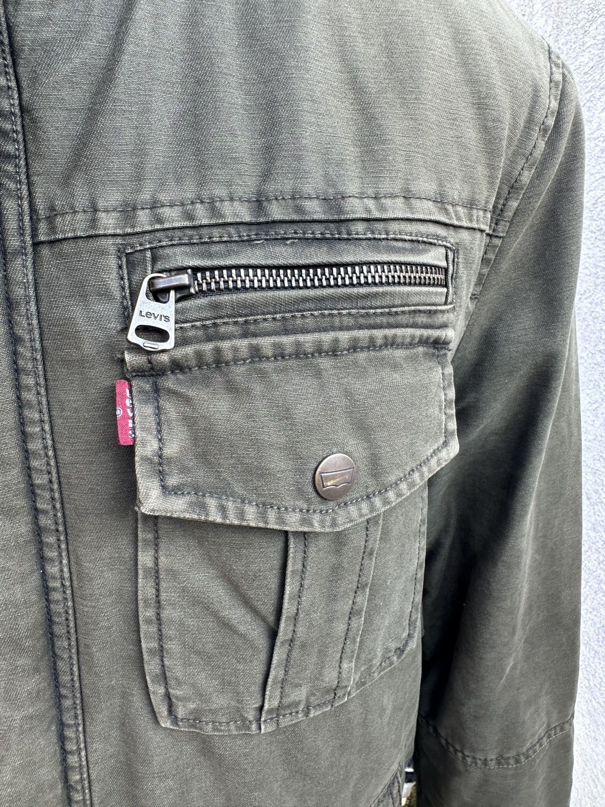Levi's Levis Jacket Men's Large Green Military Coat Sherpa Lined Size US L / EU 52-54 / 3 - 3 Thumbnail