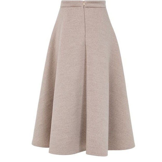 MAX MARA A-Line Beige Brown Wool Midi Skirt New & Authentic