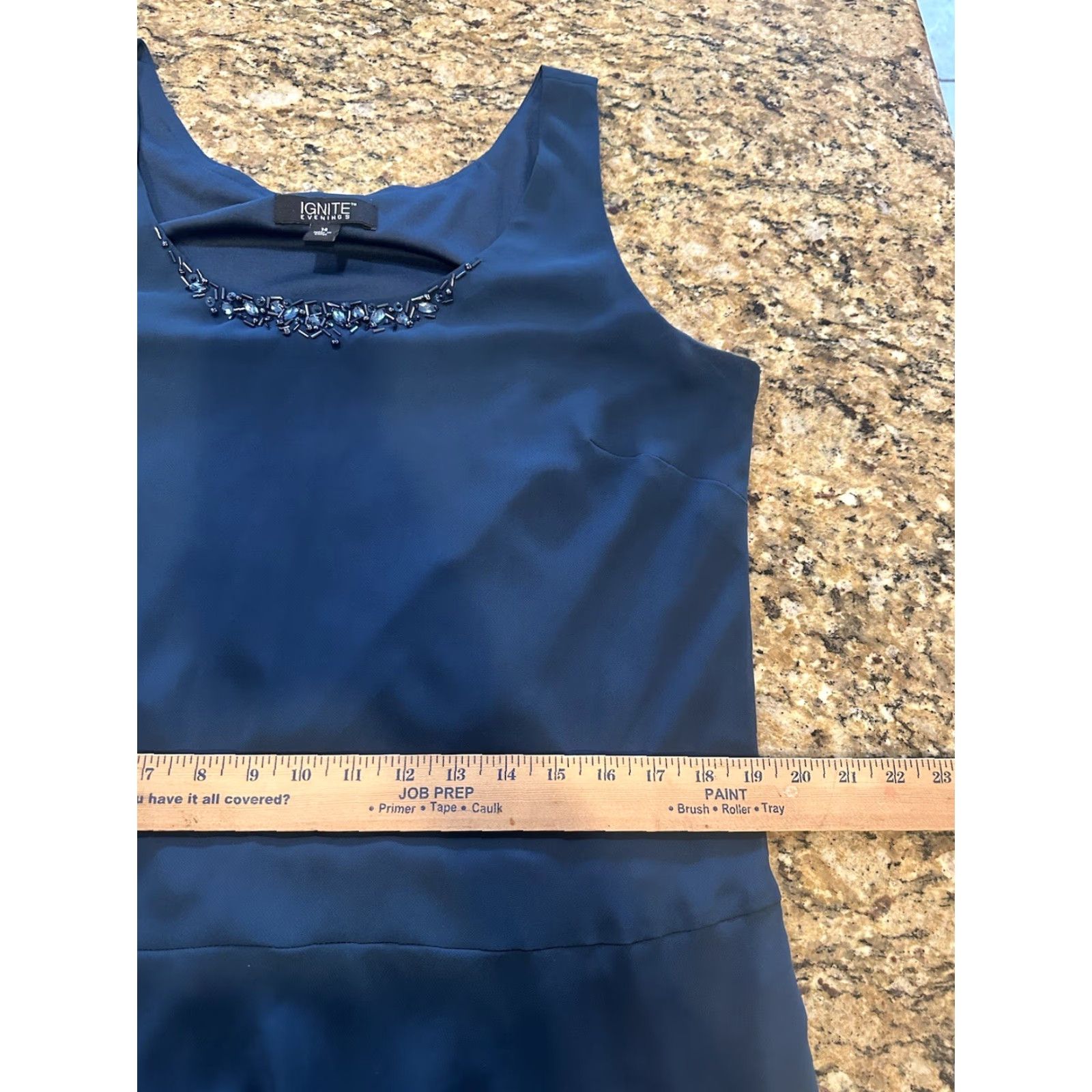 Vintage Ignite Evenings Jacket Dress Sequin Shoulder Scoop Neck Tiered 2-Piece Midi Dress sz 14 Blue Womens Size XL / US 12-14 / IT 48-50 - 5 Thumbnail