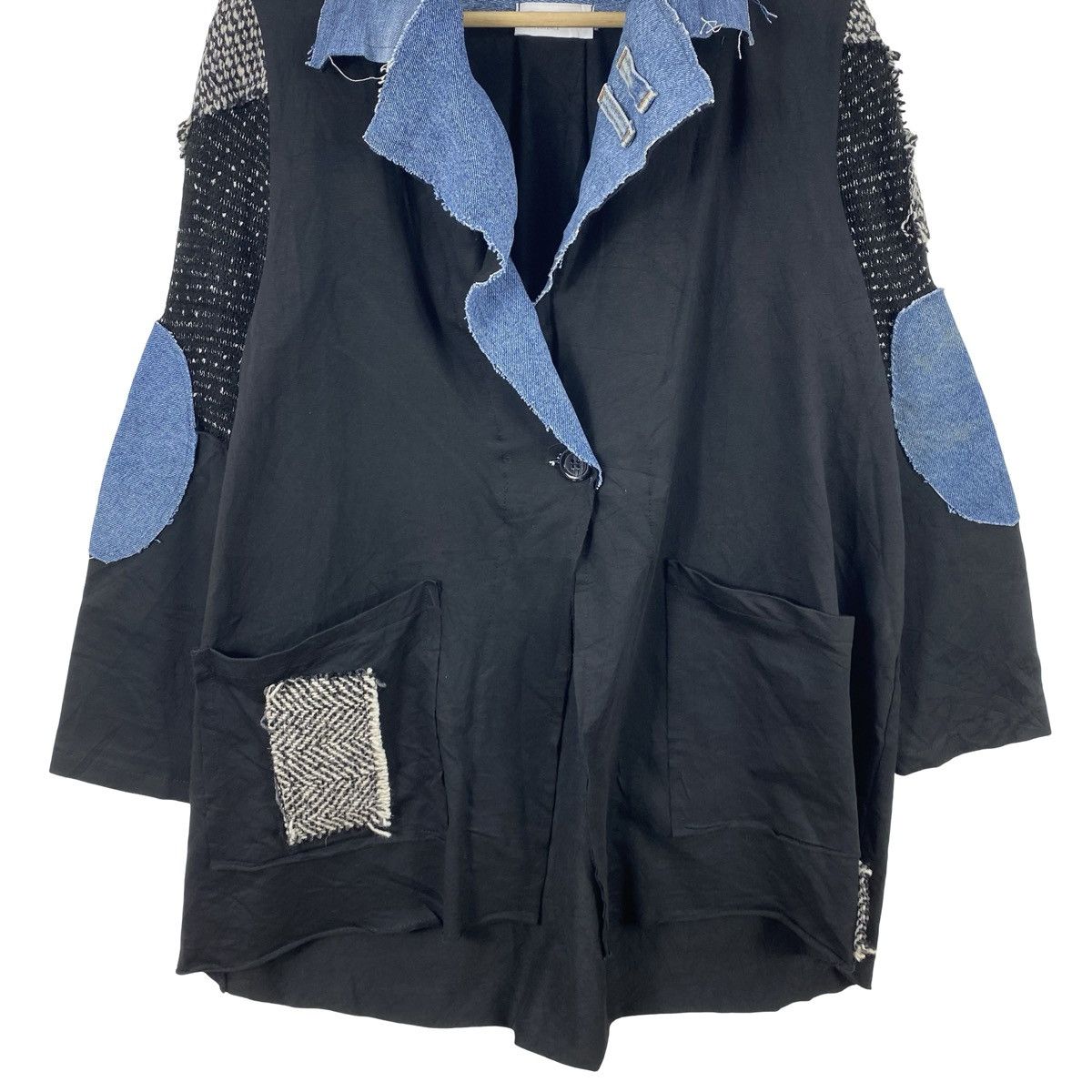 Vintage Vintage PLANET FLORENCE Patchwork Denim Collar Jacket Coat Size S / US 4 / IT 40 - 6 Thumbnail