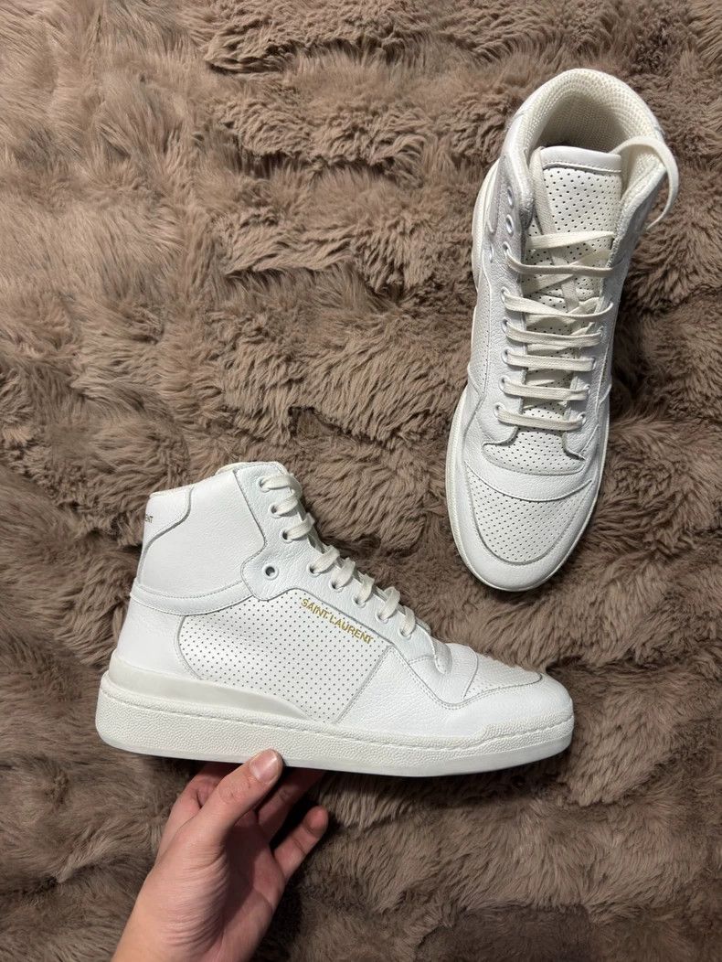 Saint Laurent Paris Saint Laurent Paris Pure white high-top board shoes sports Size US 8 / EU 41 - 8 Thumbnail