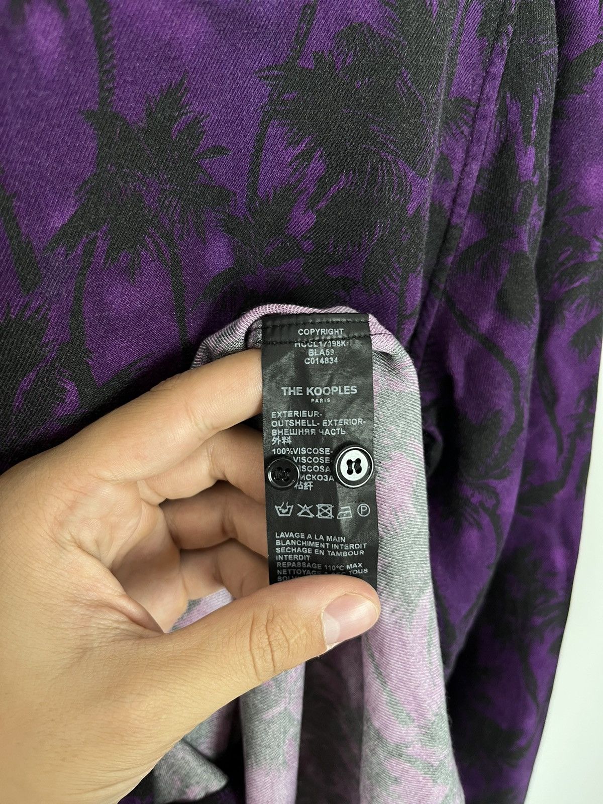 The Kooples The Kooples Paris Lux Palm Print Viscose Long Sleeve Shirt Size US S / EU 44-46 / 1 - 7 Thumbnail