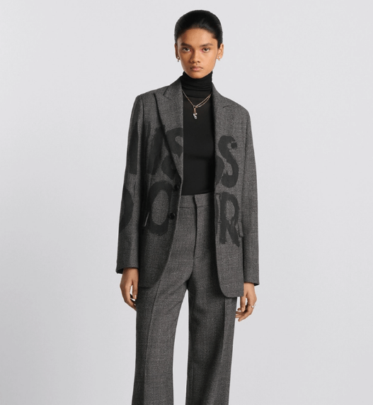 Dior o1w1db11225 451V18 Blazer in Gray/Black Size L / US 10 / IT 46 - 4 Thumbnail
