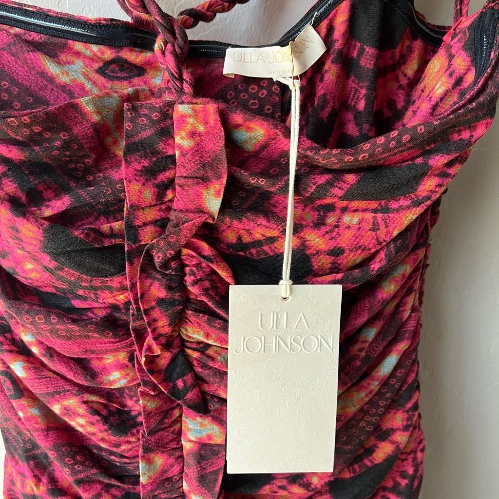Ulla Johnson NEW Ulla Johnson Dress Marcella Wild Rose Pink Print Halter Size XS / US 0-2 / IT 36-38 - 6 Thumbnail
