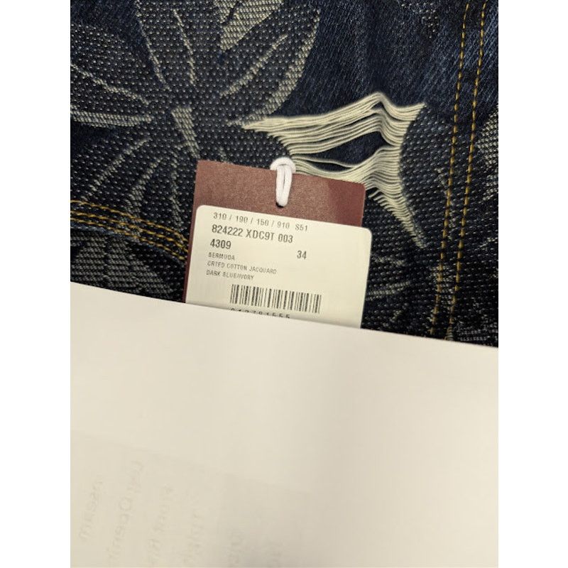 Gucci o1rshd1 Jacquard Certified Cotton Denim Bermuda Shorts Blue Size US 34 / EU 50 - 23 Thumbnail