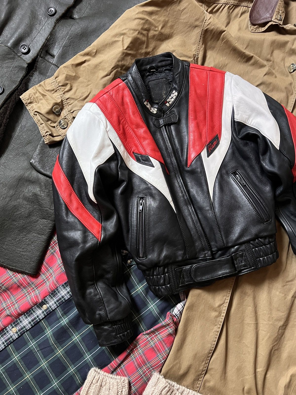Other Vintage IXS Leather Moto Flame Jacket Size L / US 10 / IT 46 - 5 Thumbnail