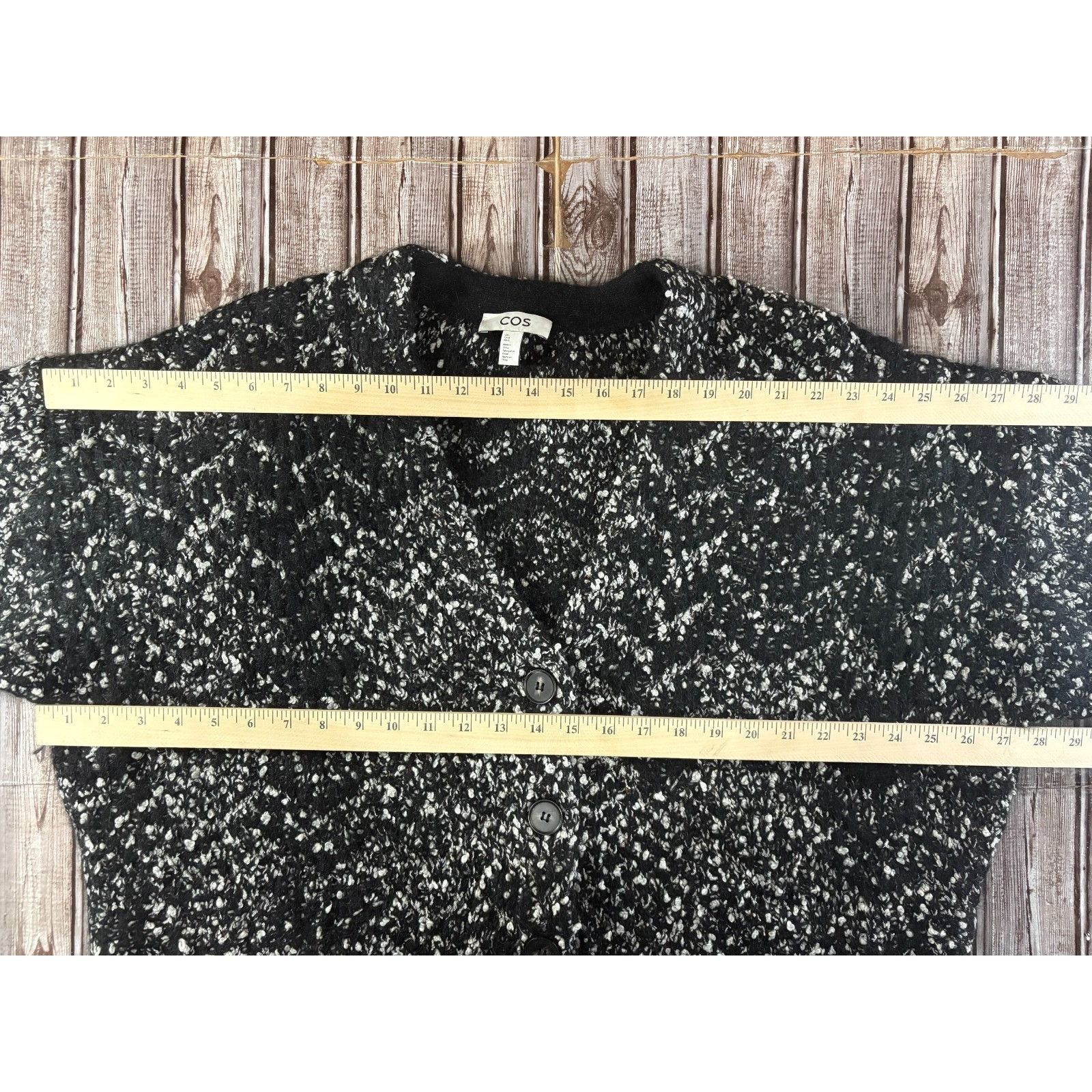 Cos COS Oversized Herringbone Mohair Blend Cardigan sz L color b Size L / US 10 / IT 46 - 8 Thumbnail