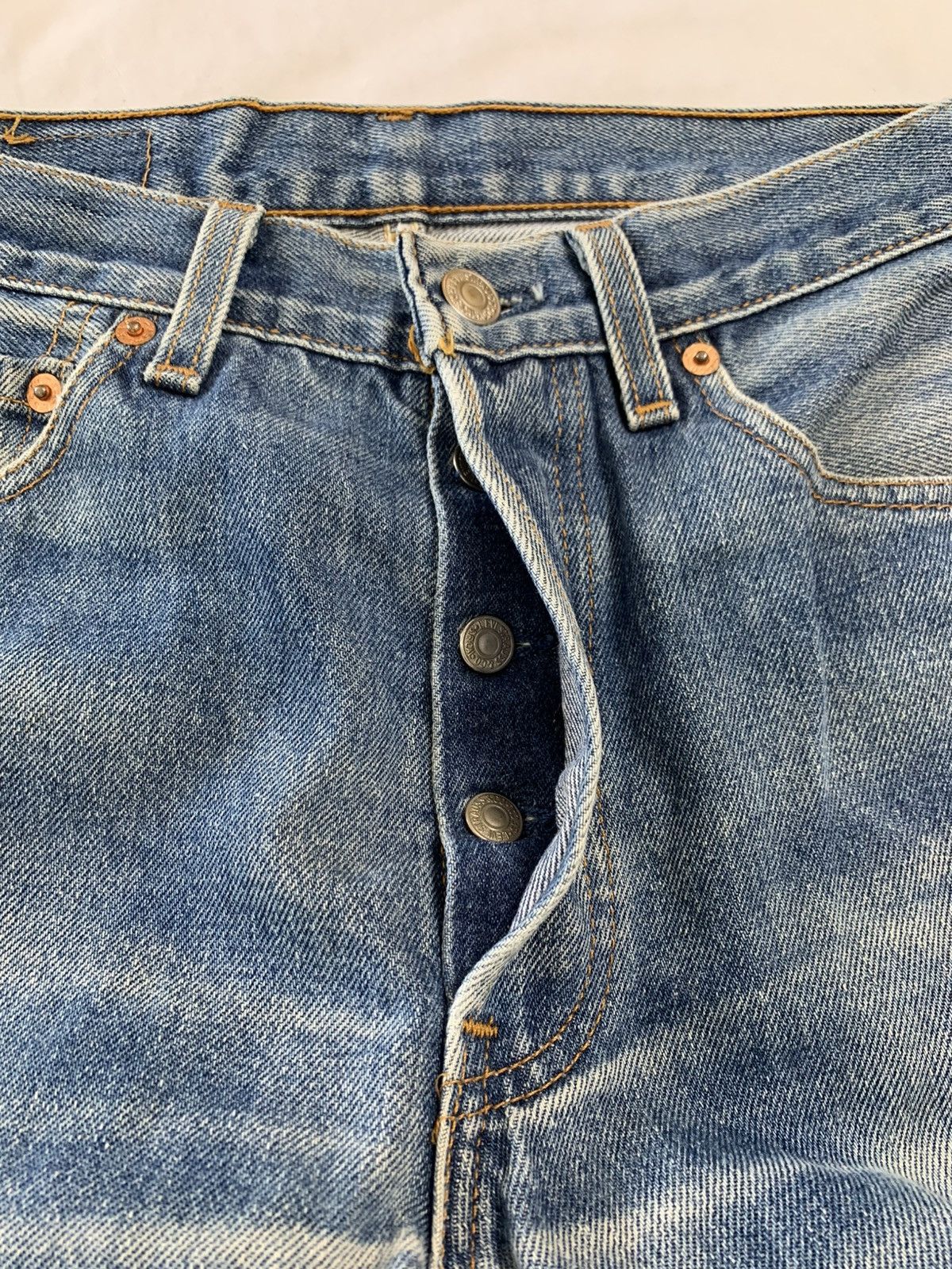 Levi's Vintage Clothing 90s levis 501 vintage blue jeans distressed style Size US 29 - 15 Thumbnail
