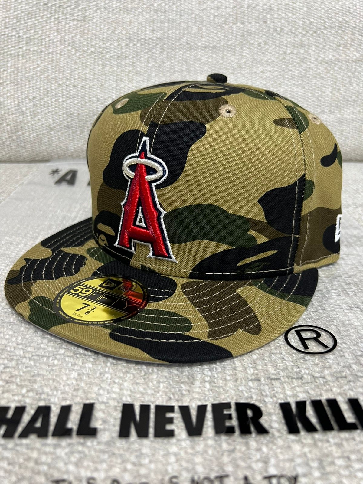 Pre-owned Bape X Mlb X New Era Japan Exclusive Angels Cap In Green