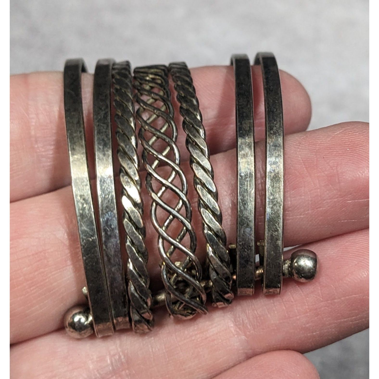 Other Braided Multilayer Silver Tone Cuff Bracelet Size ONE SIZE - 7 Thumbnail