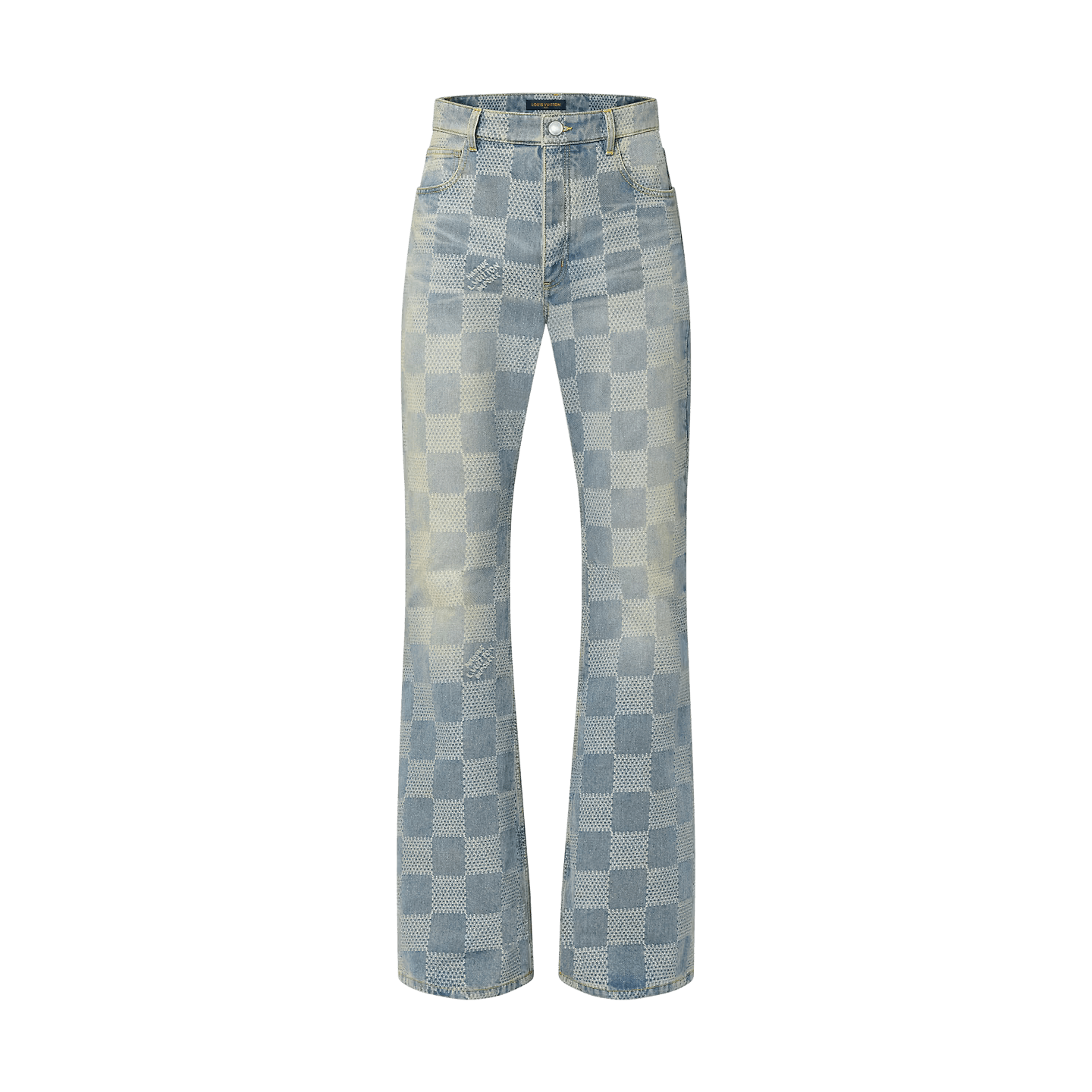 image of Distressed Denim x Louis Vuitton Jeans Monogram Workwear Cargo Lv Logo 1Afi19 in Blue (Size 31)